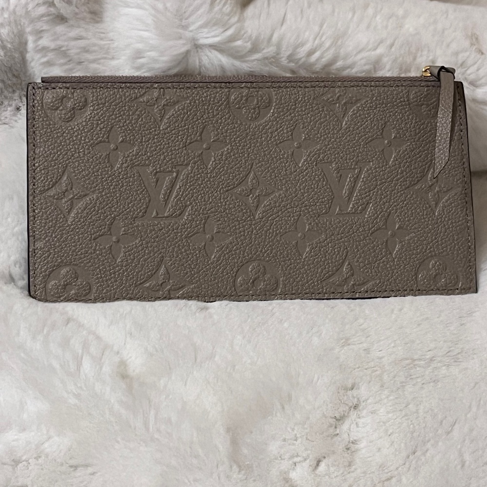 Louis Vuitton Taupe Monogram Pouchette - Embossed Leather